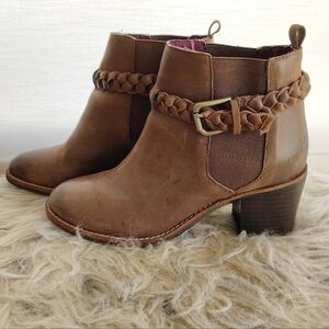 Sperry Liberty Brown Leather Ankle Booties Size 5.5